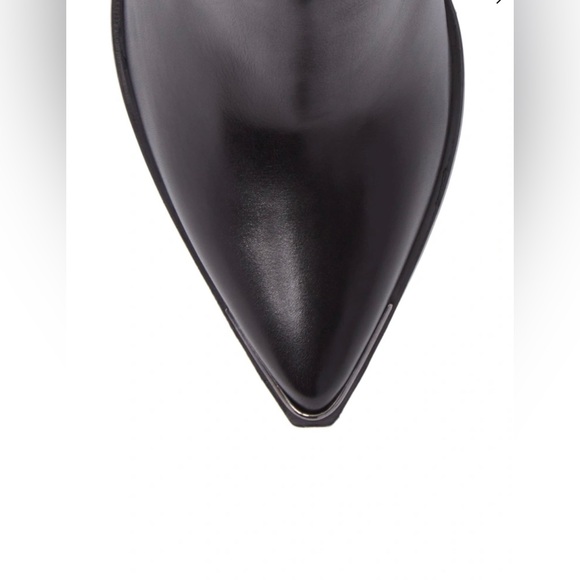 Acne Studios Jemma PointyToe Black Leather Stiletto Heel Bootie - Size 38 (US 8) - Picture 4 of 16